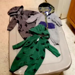 Baby Boy Carter's Fleece Cover Alls Size NEWBORN